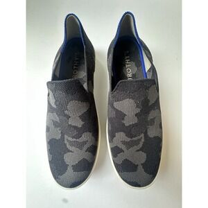Rothy's Slip-On Camo Knit Sneakers Women's 9.5‎ Gray Stripe